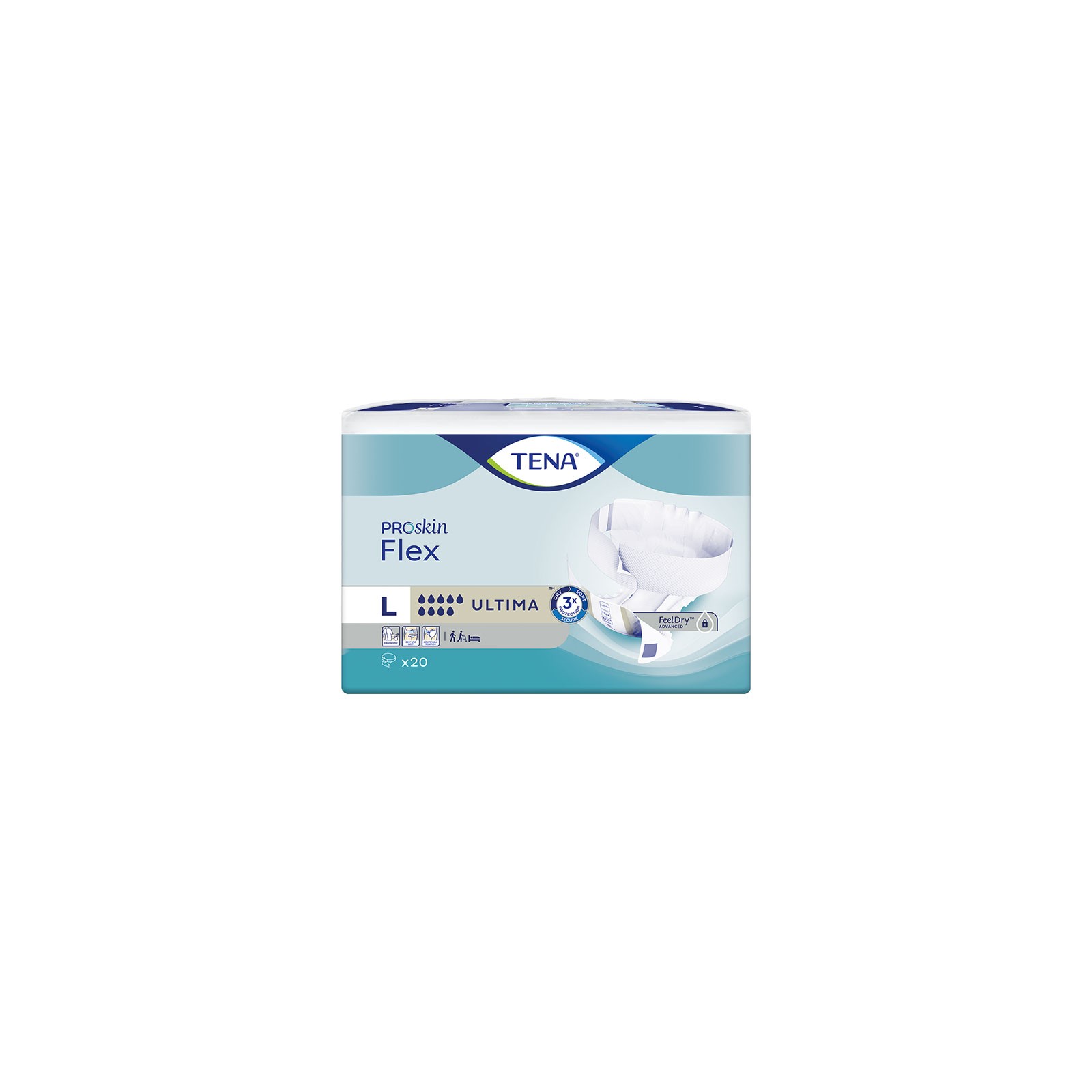 Couches Adultes TENA Flex ProSkin Super S X30 - Protection à Ceinture, Format Plus, Blanc