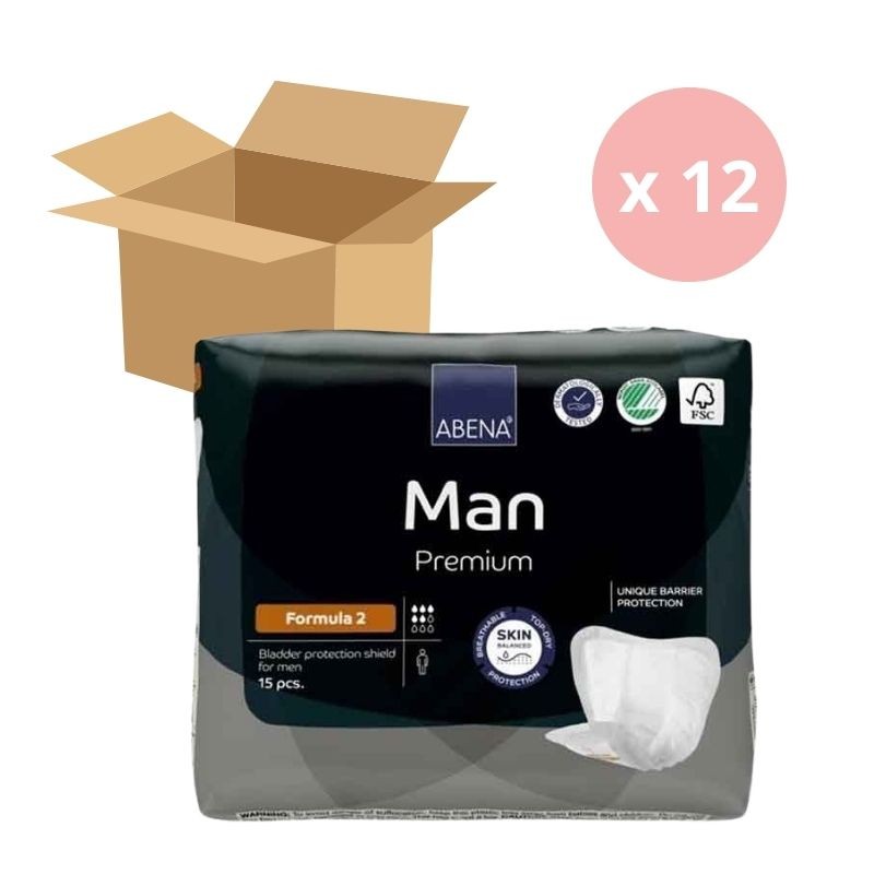 Protections Homme ABENA Man Formula 2 - Carton de 12 paquets