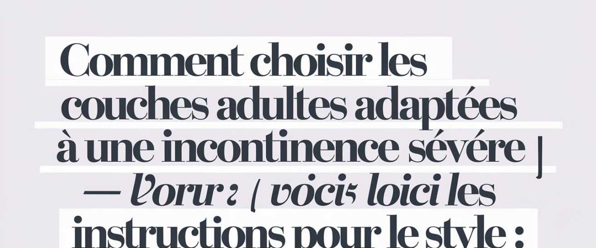 Comment choisir les couches adultes adaptées à une incontinence sévère